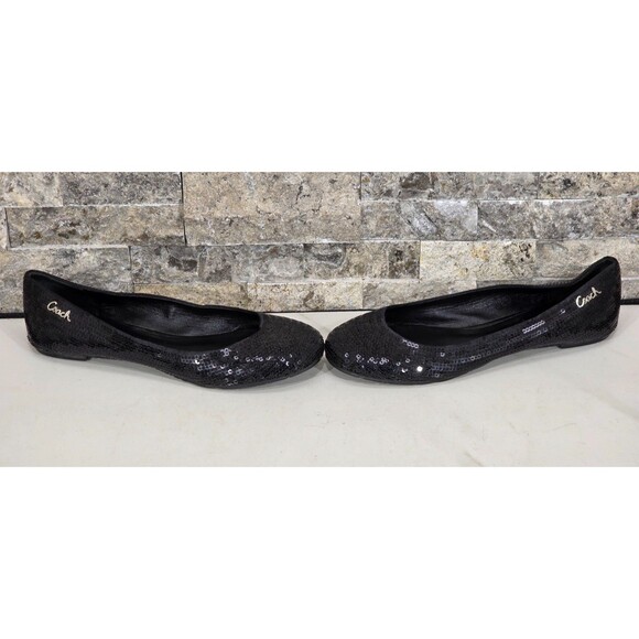Coach Women's Shimmer Ballet Flats Black Sequin Round Toe Q499 Party Glam Size 8 - Picture 12 of 12